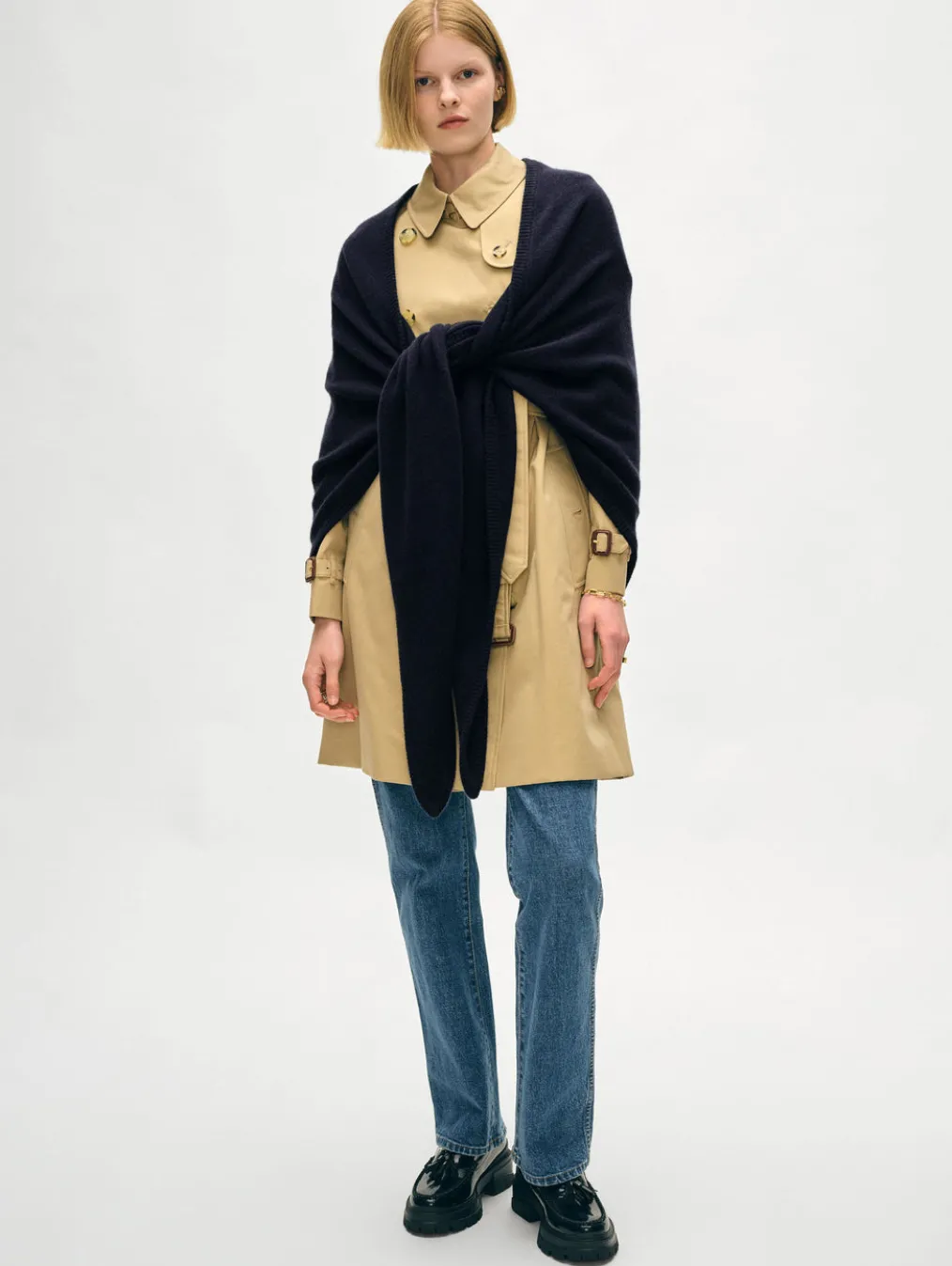 merino cashmere triangle scarf