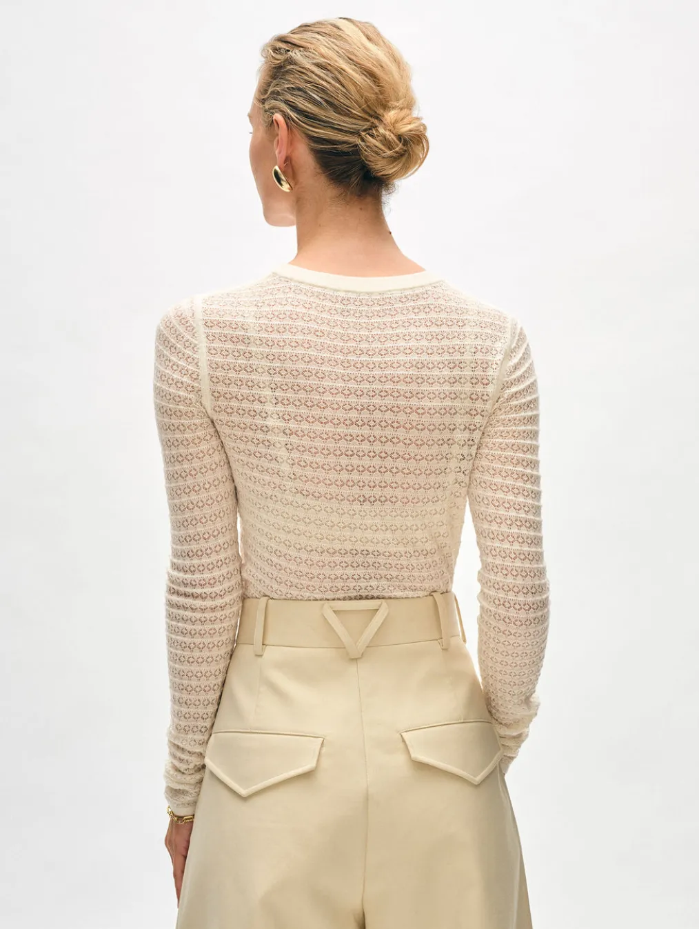 superfine merino lace stitch top