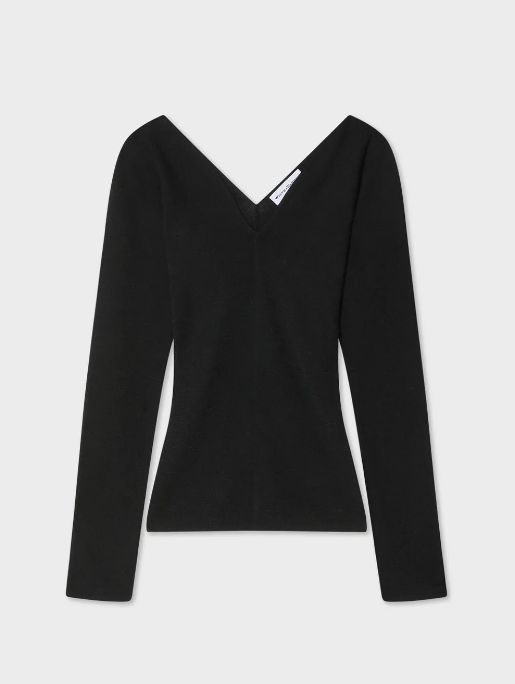 superfine merino ribbed v neck top